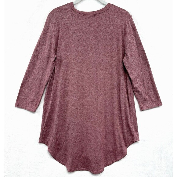REB In J 220 High-Low Tunic Tee Womens M Soft 3/4 Sleeve Heathered *TINY FLAW* - Picture 6 of 10